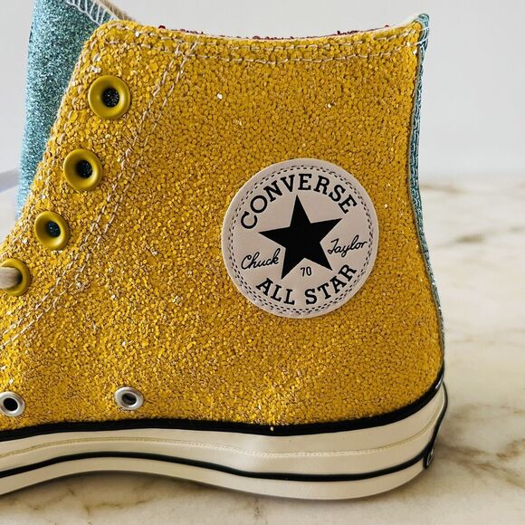 CONVERSE x JW ANDERSON Red Yellow Glitter Chuck 70 High Top - US 9.5 M / 11.5 W - Picture 7 of 12
